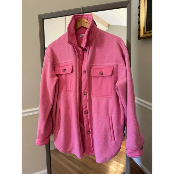 Women's English Factory Pink Fleece Jacket Size S - Picture 1 of 4